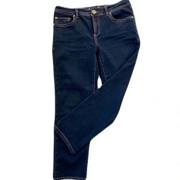 Inc International Concepts/ denim/ Skinny leg cropped jeans/Deep blue/ Size US 6 - Picture 3 of 12